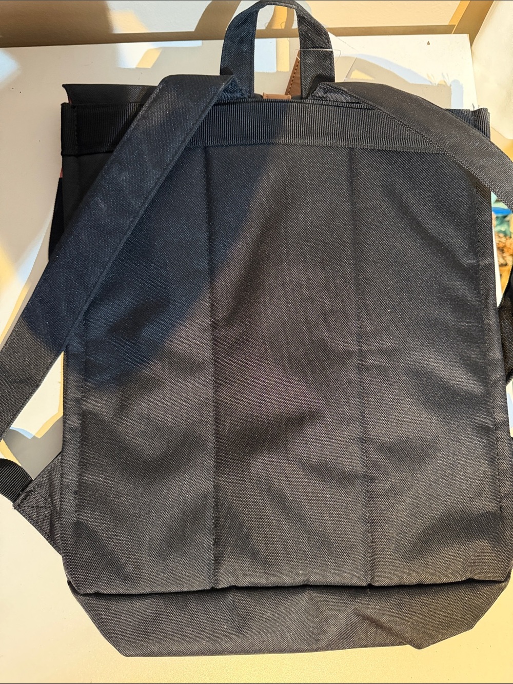 Herschel Supply Company Black Backpack with Brown Leather Strap - Picture 5 of 5